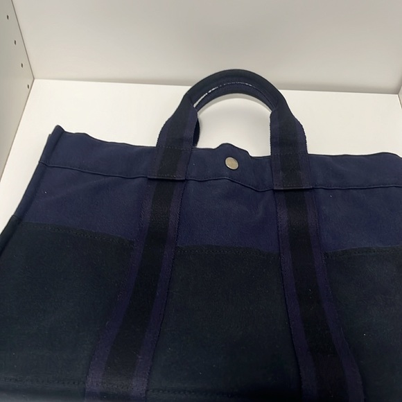 Hermes Authentic Fourre Tout Navy/Green Tote Bag,EUC. - Picture 12 of 13